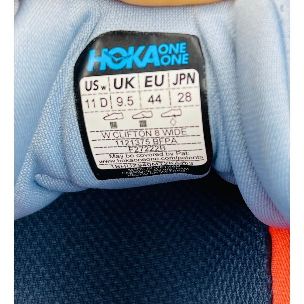 Hoka womens Clifton 8 size 11 D (wide) sneakers running shoes Blue Fog/Plein Air - Picture 4 of 12